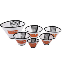 Set of six Anti-Eating Brebo protective cones in various sizes for animal comfort