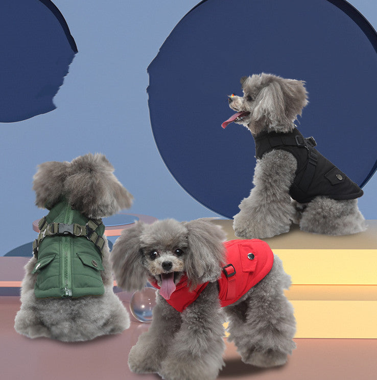 Winter Cotton Dog Zipper Jacket