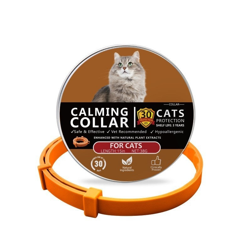 Orange calming collar for cats with natural plant extracts Calming Collars For Cats And Dogs