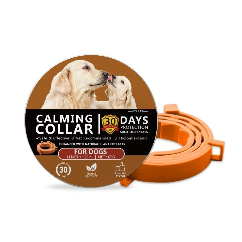 Calming Collars For Cats And Dogs orange calming collar for dogs with natural plant extracts and 30 days protection