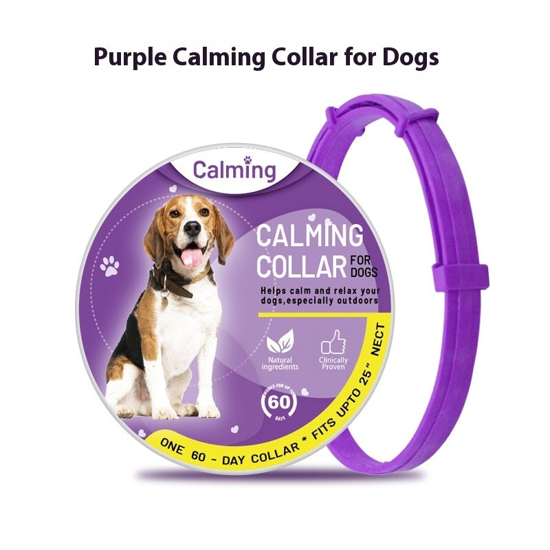 Purple Calming Collars For Cats And Dogs with natural ingredients to help calm and relax pets