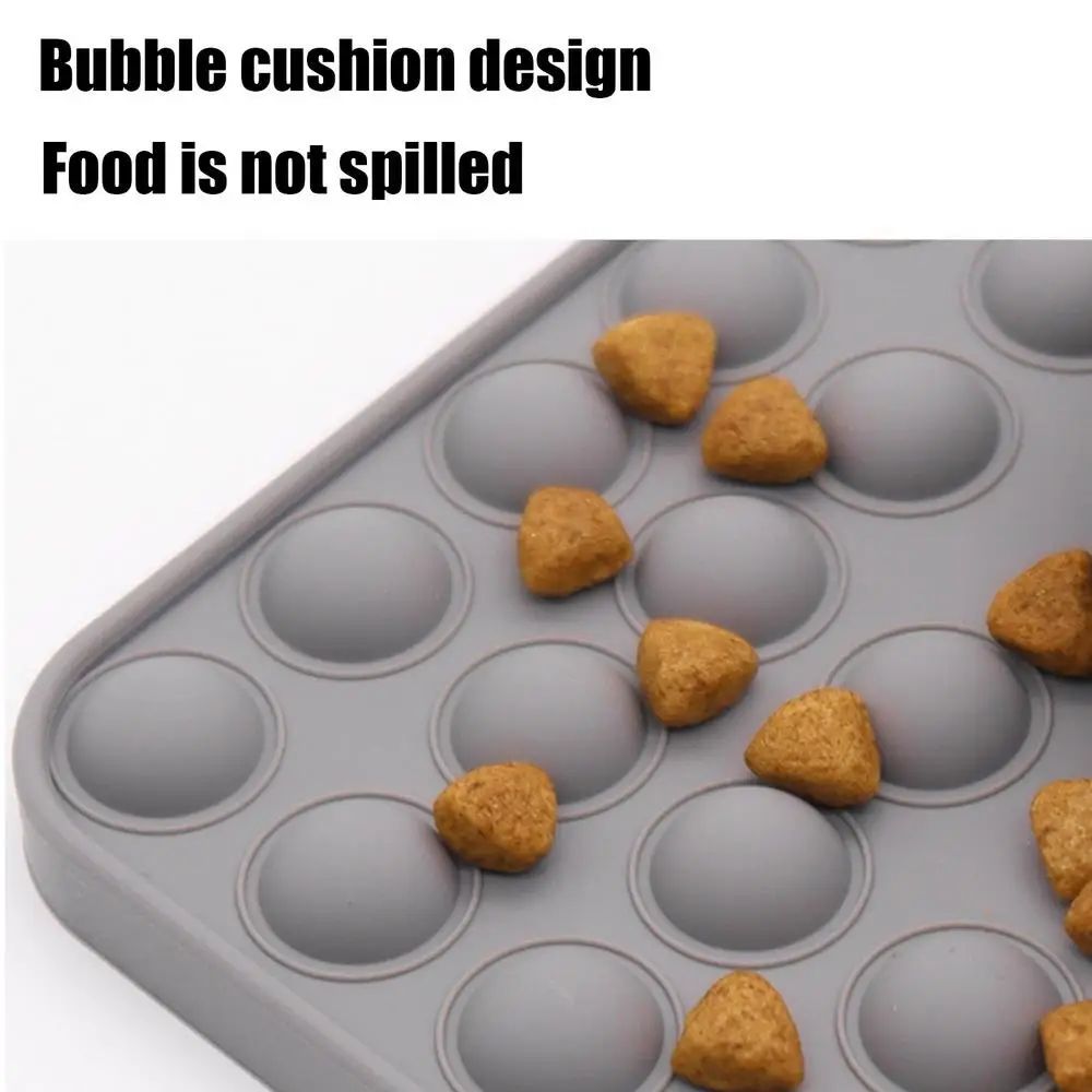 Furfamilyclub gray slow feeder dog bowls with bubble cushion design to prevent food spilling