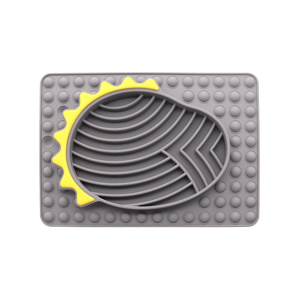 Furfamilyclub gray and yellow Slow Feeder Dog Bowls with textured base for animal comfort