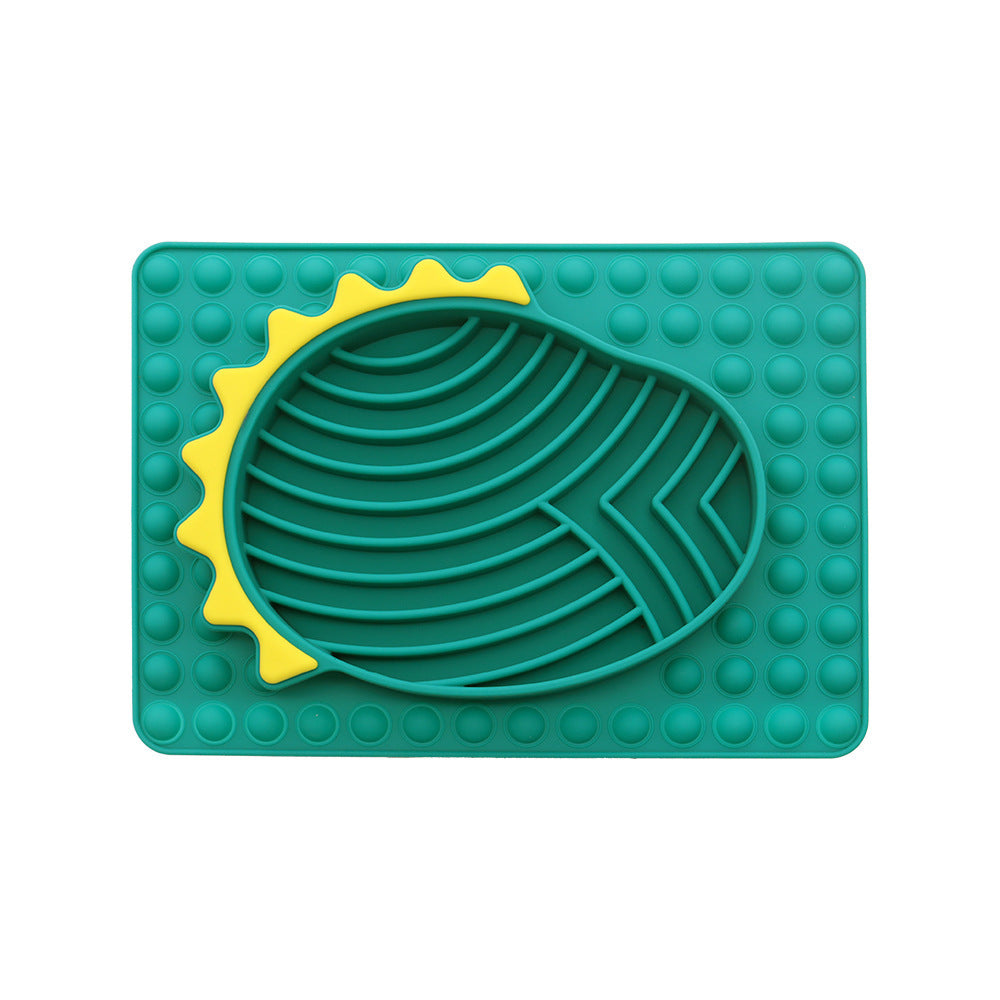 Furfamilyclub Slow Feeder Dog Bowls in green and yellow designed to slow down eating and improve pet digestion