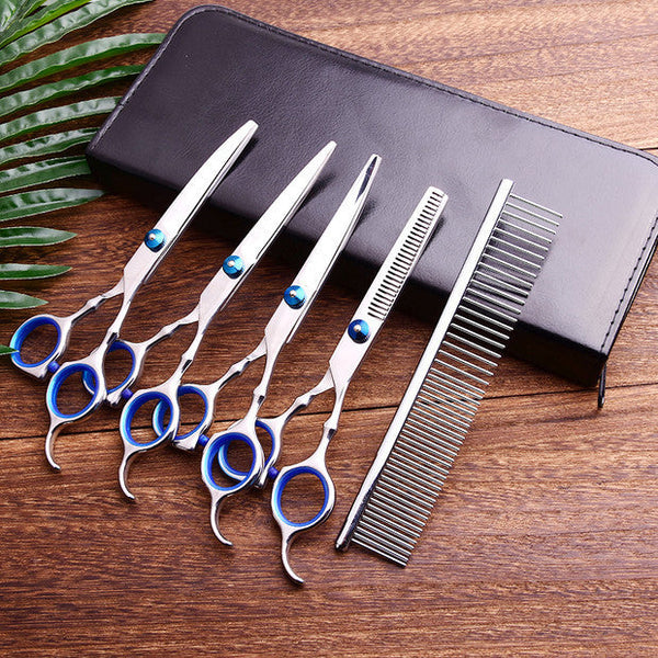 Professional grooming scissors and comb set with black case for Grooming & Health collection