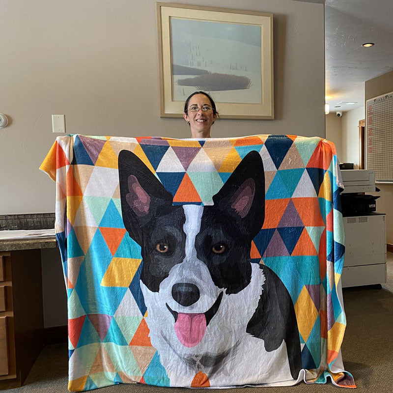 Colorful deep sleep blankets for pets featuring a playful dog design, perfect for comfort and warmth
