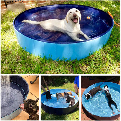 Foldable Dog Pool Pet Bath Swimming Tub Outdoor Indoor