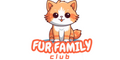 Cartoon fox character with 'FurFamilyClub' text on a white background