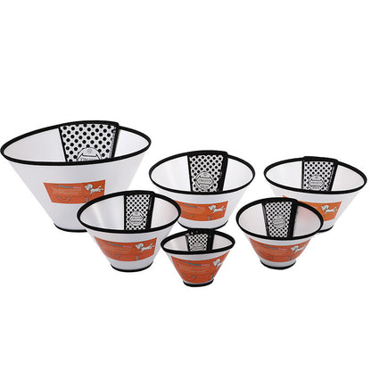 Set of six Anti-Eating Brebo protective cones in various sizes for animal comfort
