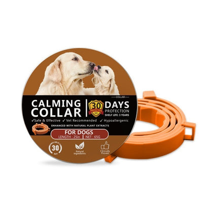 Calming Collars For Cats And Dogs orange calming collar for dogs with natural plant extracts and 30 days protection