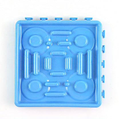 Blue square dog licking mat slow feeder with textured surface for pet comfort and mental stimulation