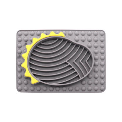 Furfamilyclub gray and yellow Slow Feeder Dog Bowls with textured base for animal comfort