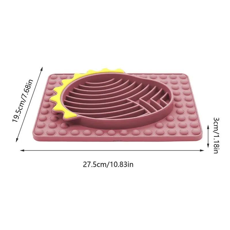 Furfamilyclub Slow Feeder Dog Bowls in pink and yellow with maze design to slow pet eating